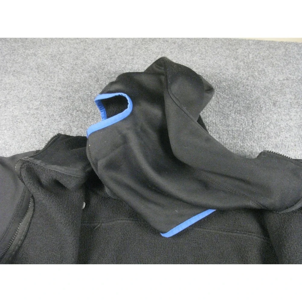 The North‎ Face Mens XL Full Zip Hoodie Jacket Black Blue Fleece Balaclava #1973